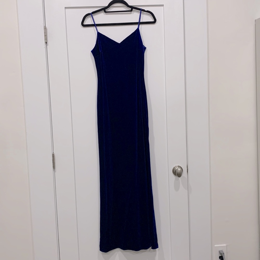 Blue velvet maxi dress size 4